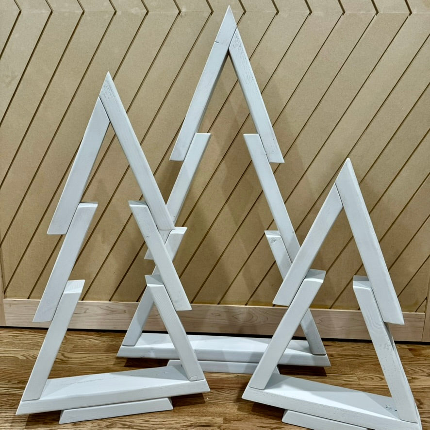 Rustic Wooden Christmas Tree Set